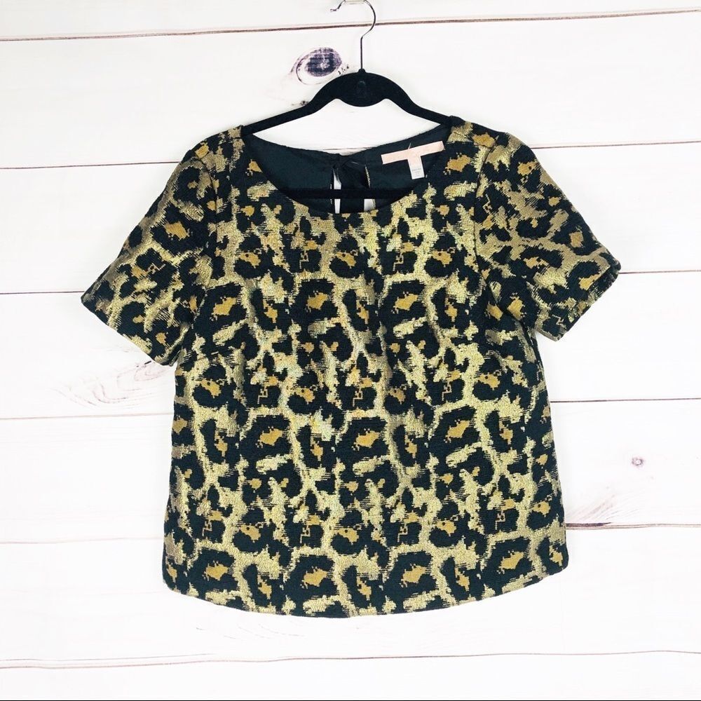 Hutch for Anthropologie Leopard Metallic Top size small